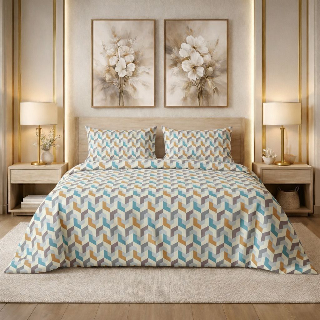 Kingston Flatsheet  Beige Blue