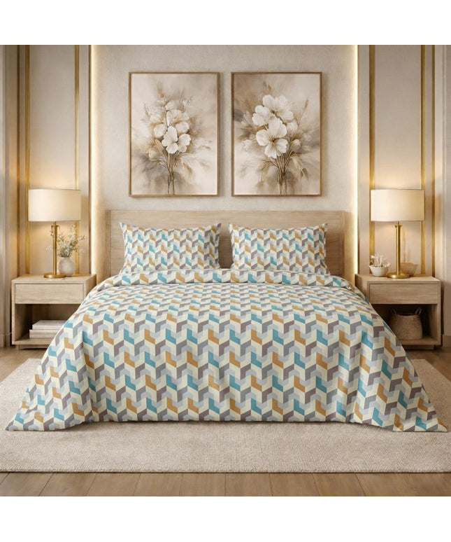 Kingston Flatsheet  Beige Blue