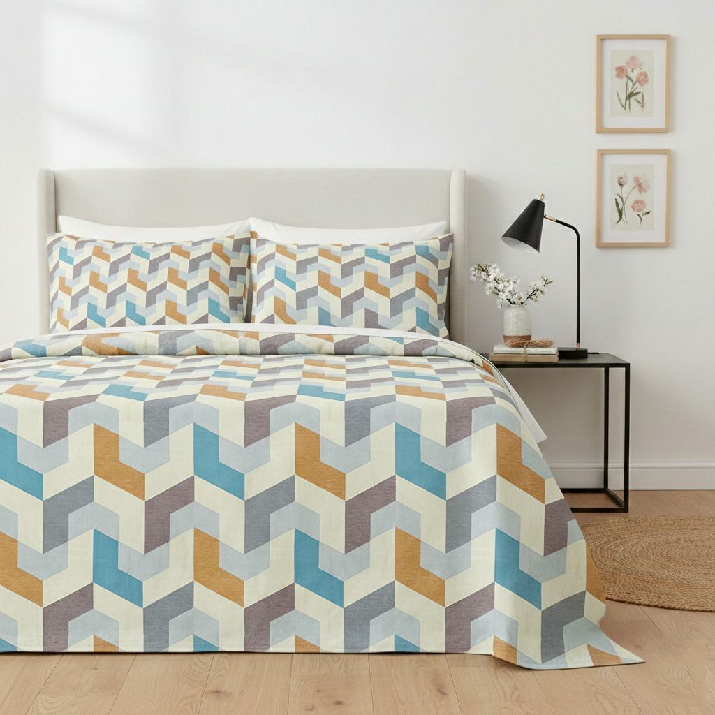Kingston Flatsheet  Beige Blue