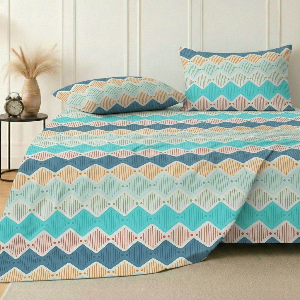 Kingston Flatsheet  Blue White