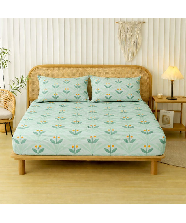 Velencia Flat Bedsheet Green Orange