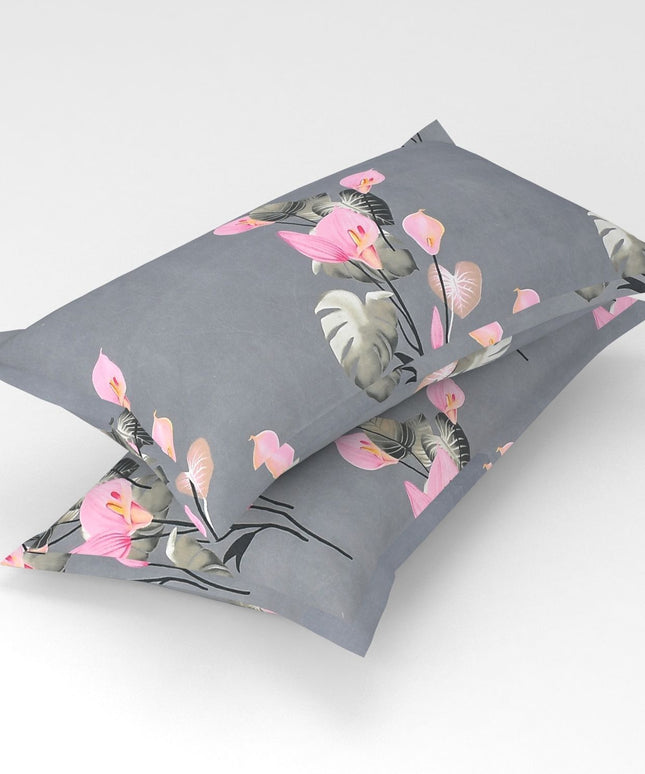 Velencia Flat Bedsheet Grey Pink