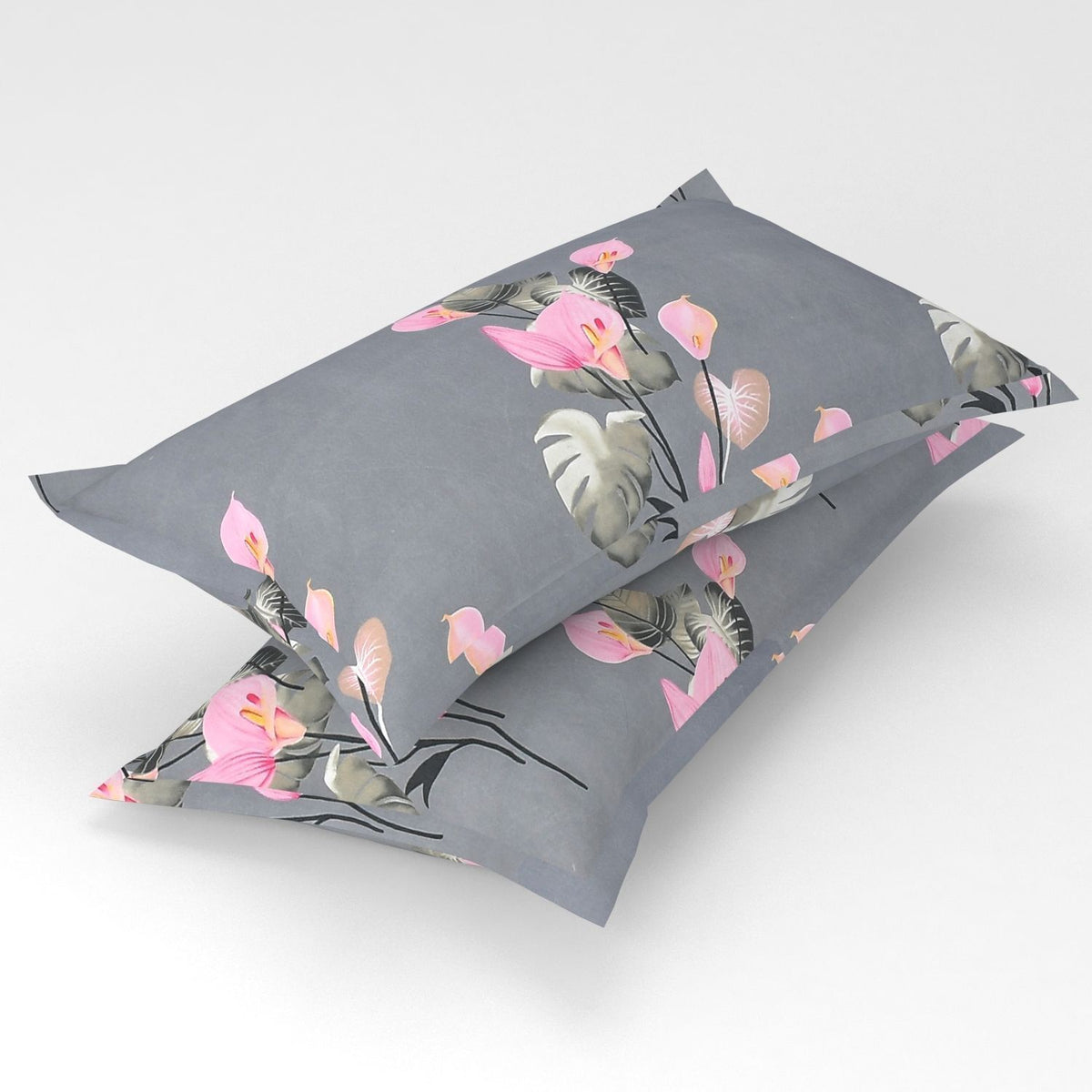 Velencia Flat Bedsheet Grey Pink