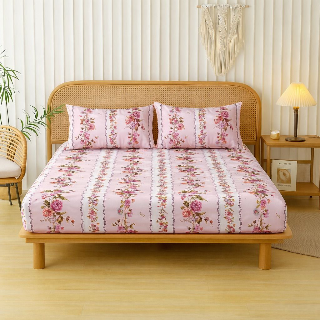 Velencia Flat Bedsheet Baby Pink