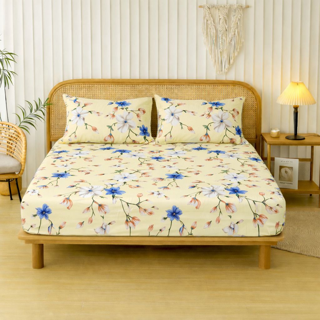 Velencia Flat Bedsheet Beige Blue