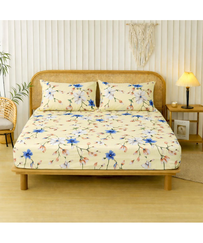 Velencia Flat Bedsheet Beige Blue
