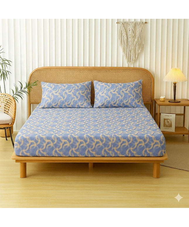 Velencia Flat Bedsheet Light Blue Beige