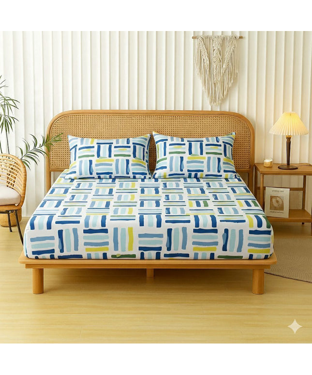 Velencia Flat Bedsheet White Yellow