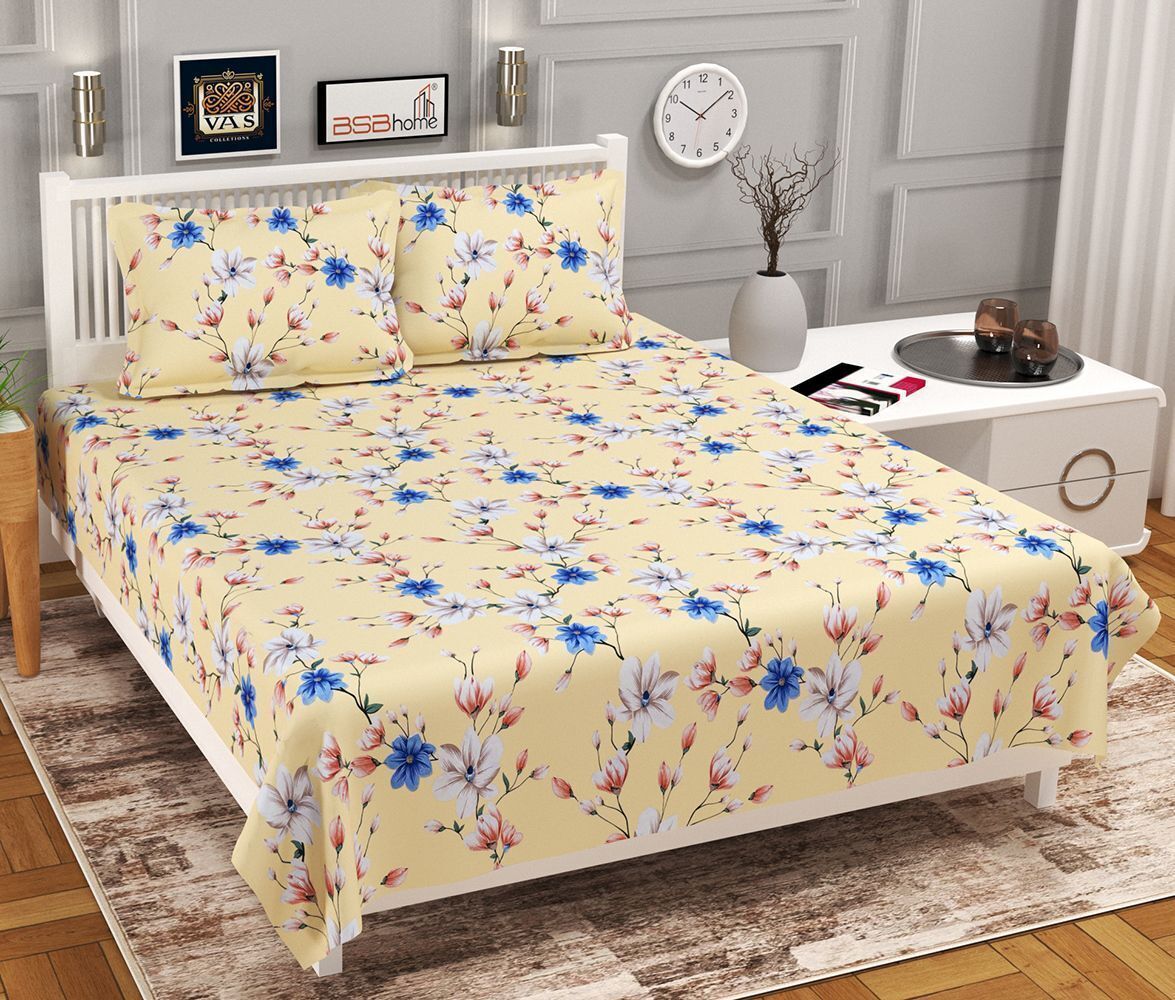Velencia Flat Bedsheet Beige Blue
