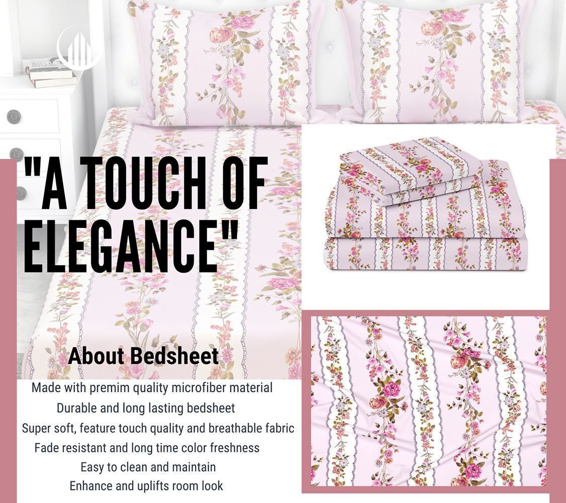 Velencia Flat Bedsheet Baby Pink