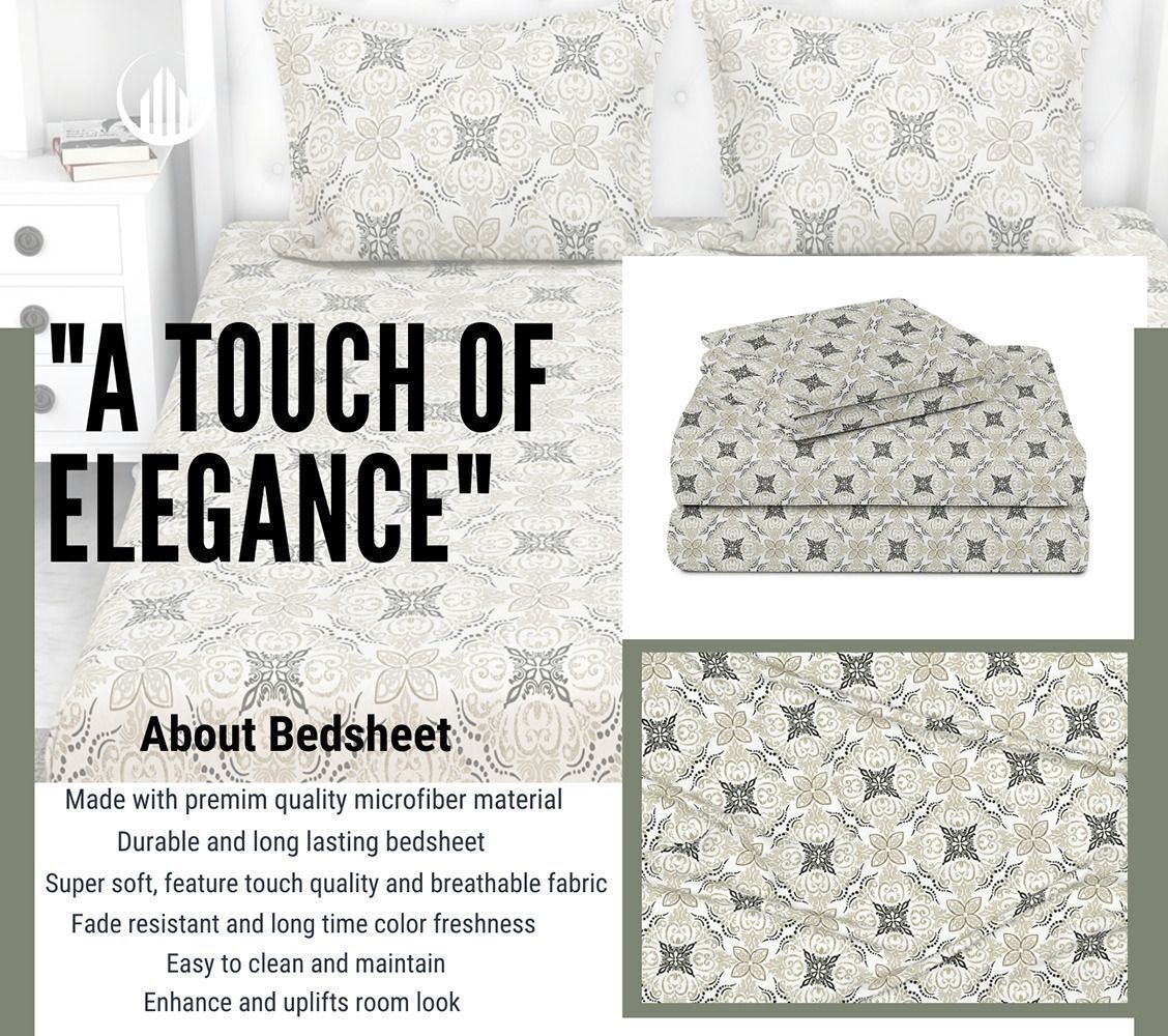 Velencia Flat Bedsheet Off White Black