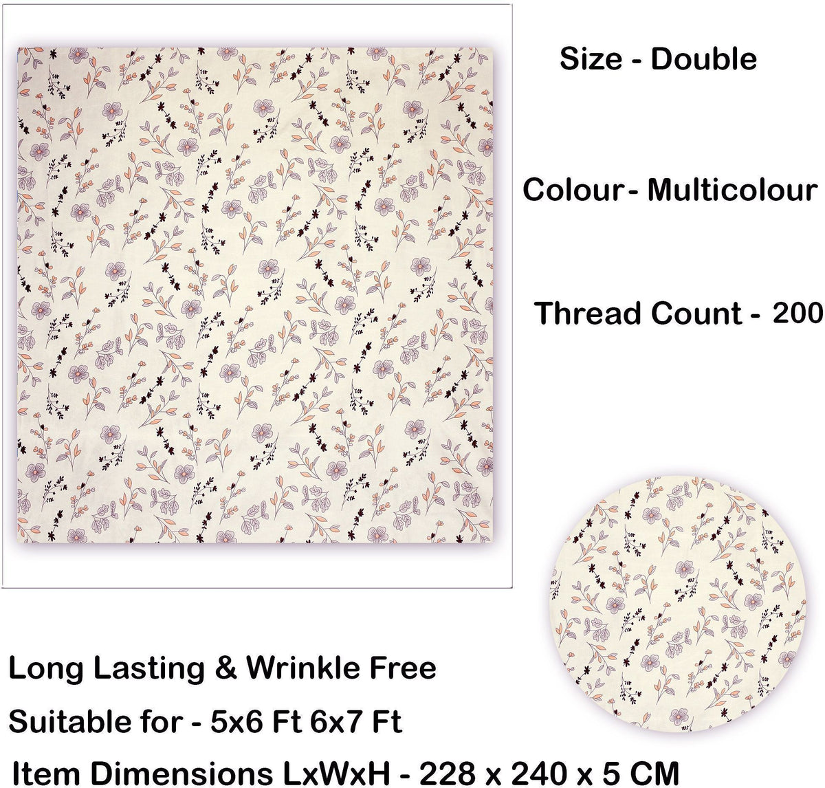 Velencia Flat Bedsheet Beige Light Brown