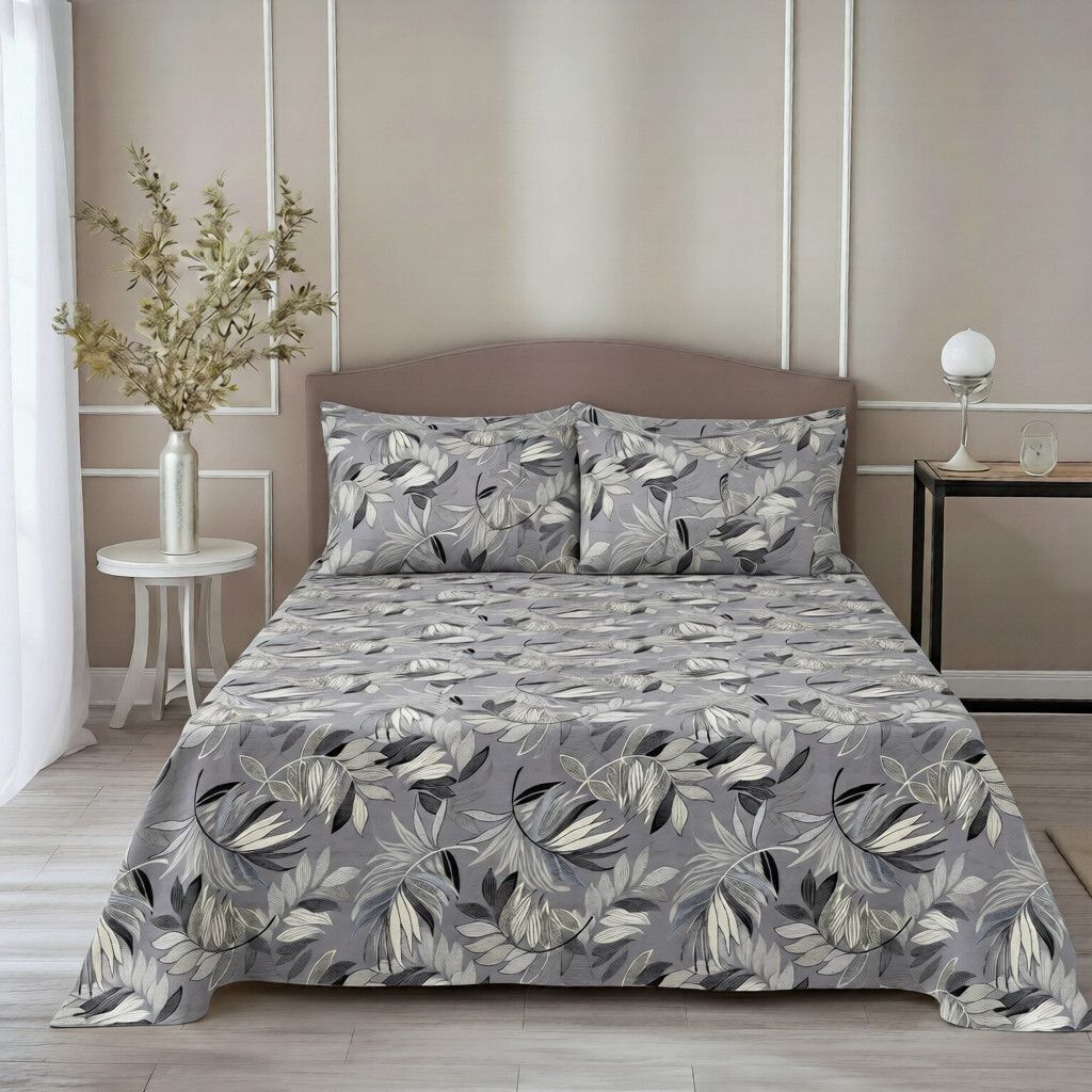 Prime Flat Bedsheet Grey Black