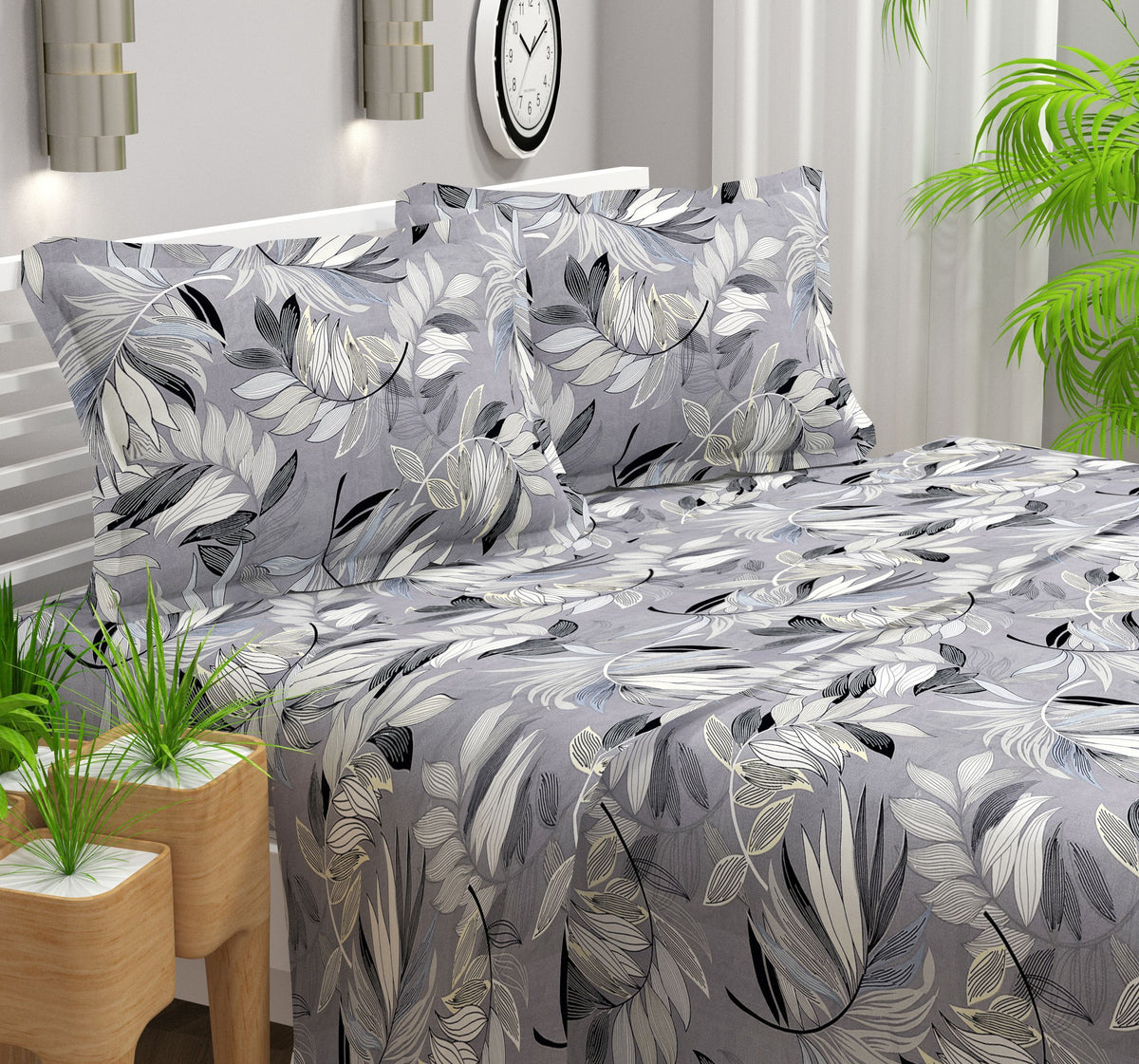 Prime Flat Bedsheet Grey Black