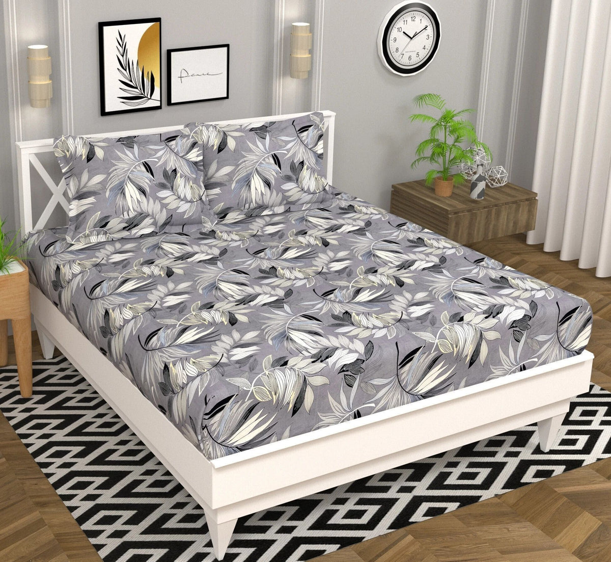 Prime Flat Bedsheet Grey Black