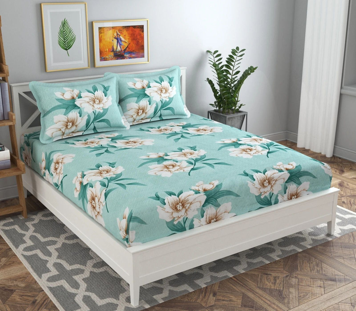 Prime Flat Bedsheet Beige Light Green