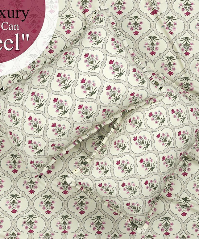 Velencia Flat Bedsheet Green Dark Pink
