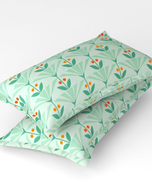 Velencia Flat Bedsheet Green Orange