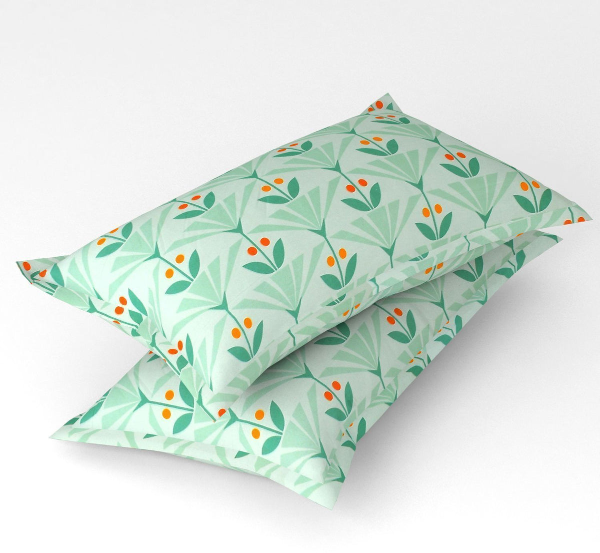 Velencia Flat Bedsheet Green Orange