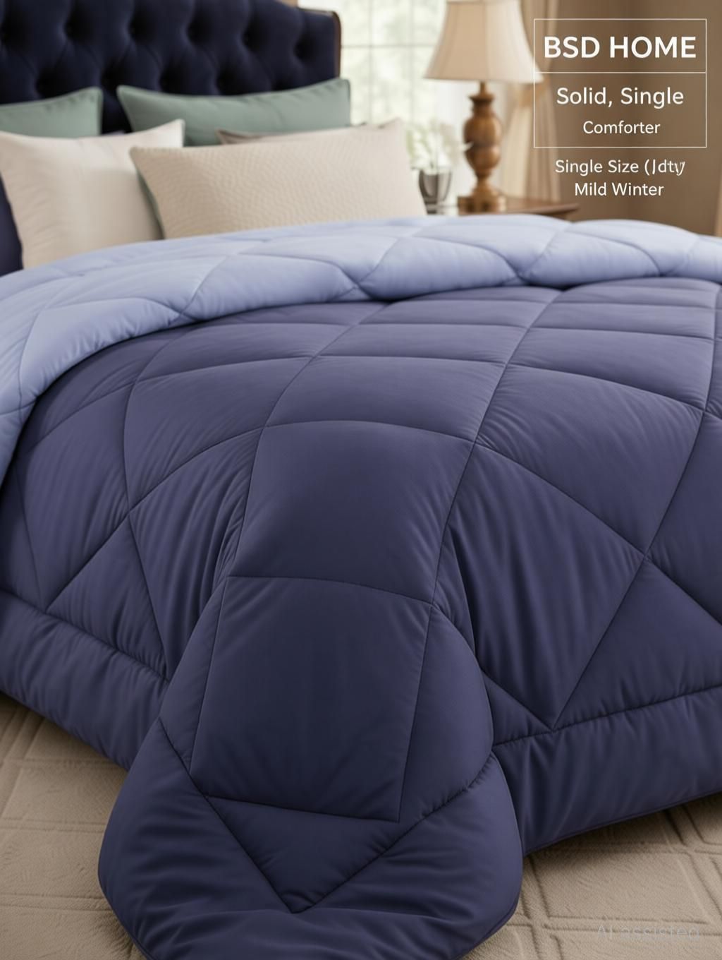 Solid Reversible Comforter Lavender