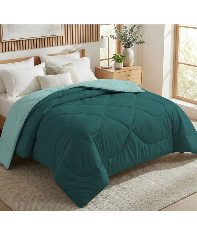 Solid Reversible Comforter Dark Green