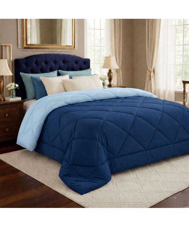 Solid Reversible Comforter Dark Blue Grey1
