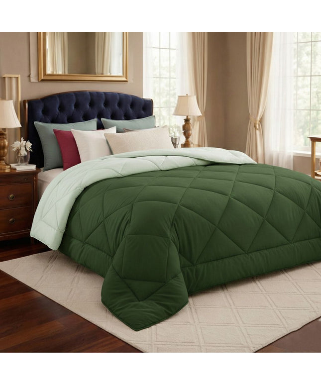 Solid Reversible Comforter Olive Green