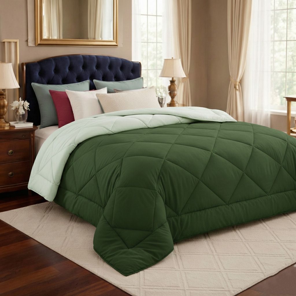 Solid Reversible Comforter Olive Green
