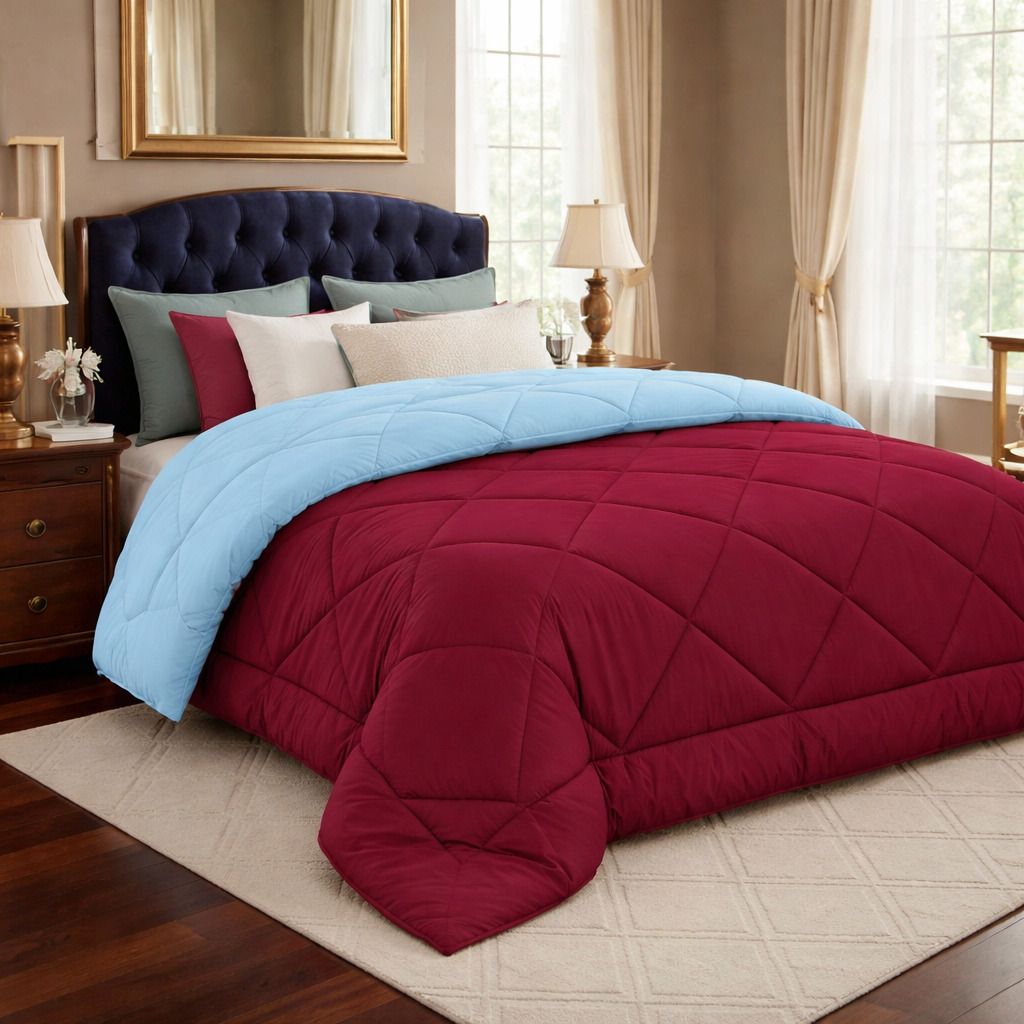Solid Reversible Comforter Red