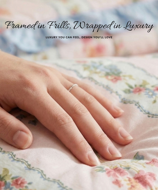 Frillo Comforter Double Bed Frill Baby Pink