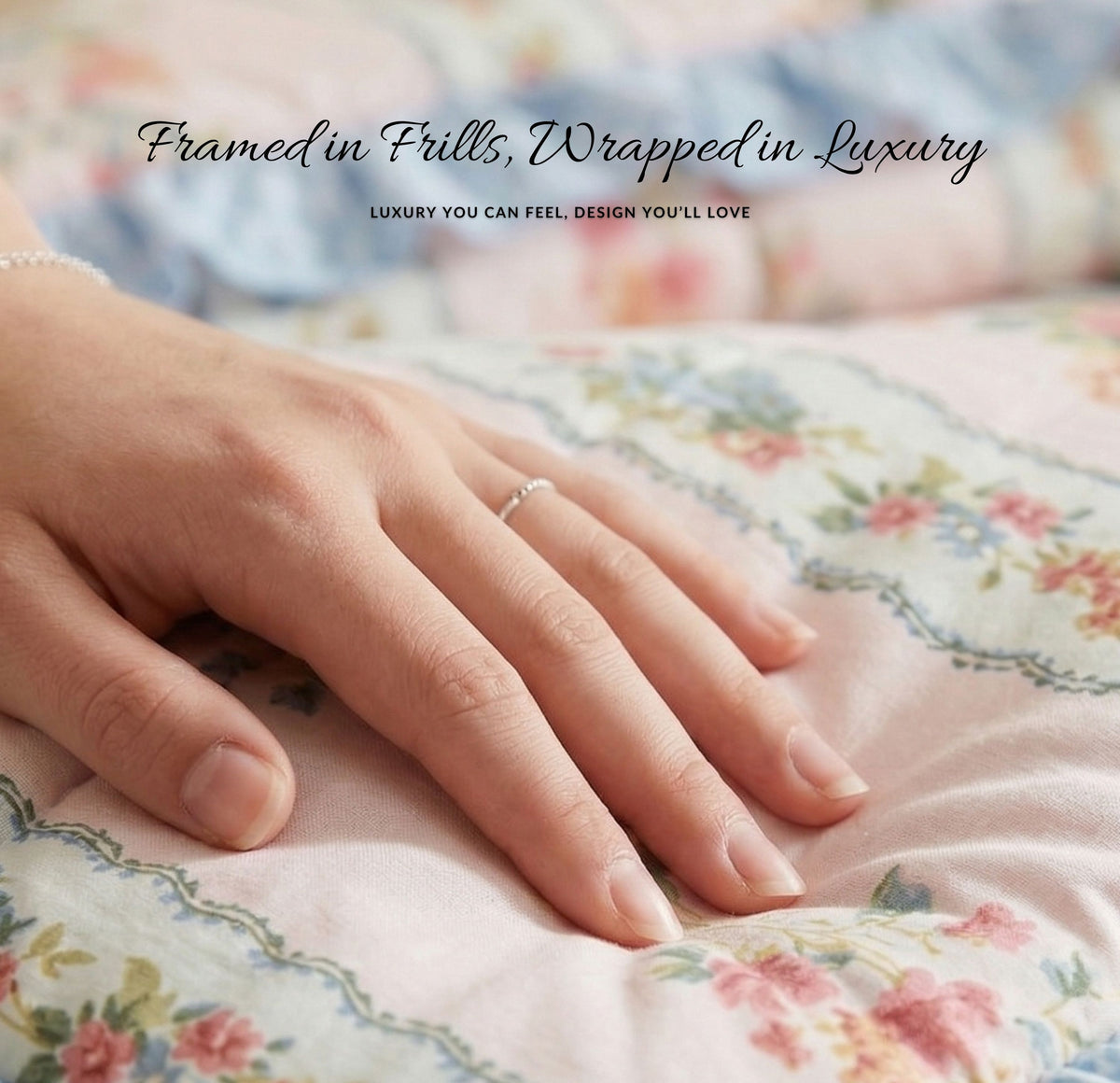 Frillo Comforter Double Bed Frill Baby Pink