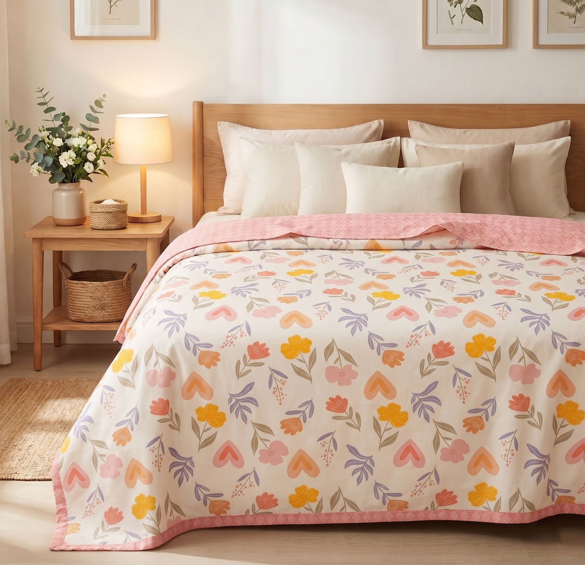 Stella Reversible Dohar Off White Pink