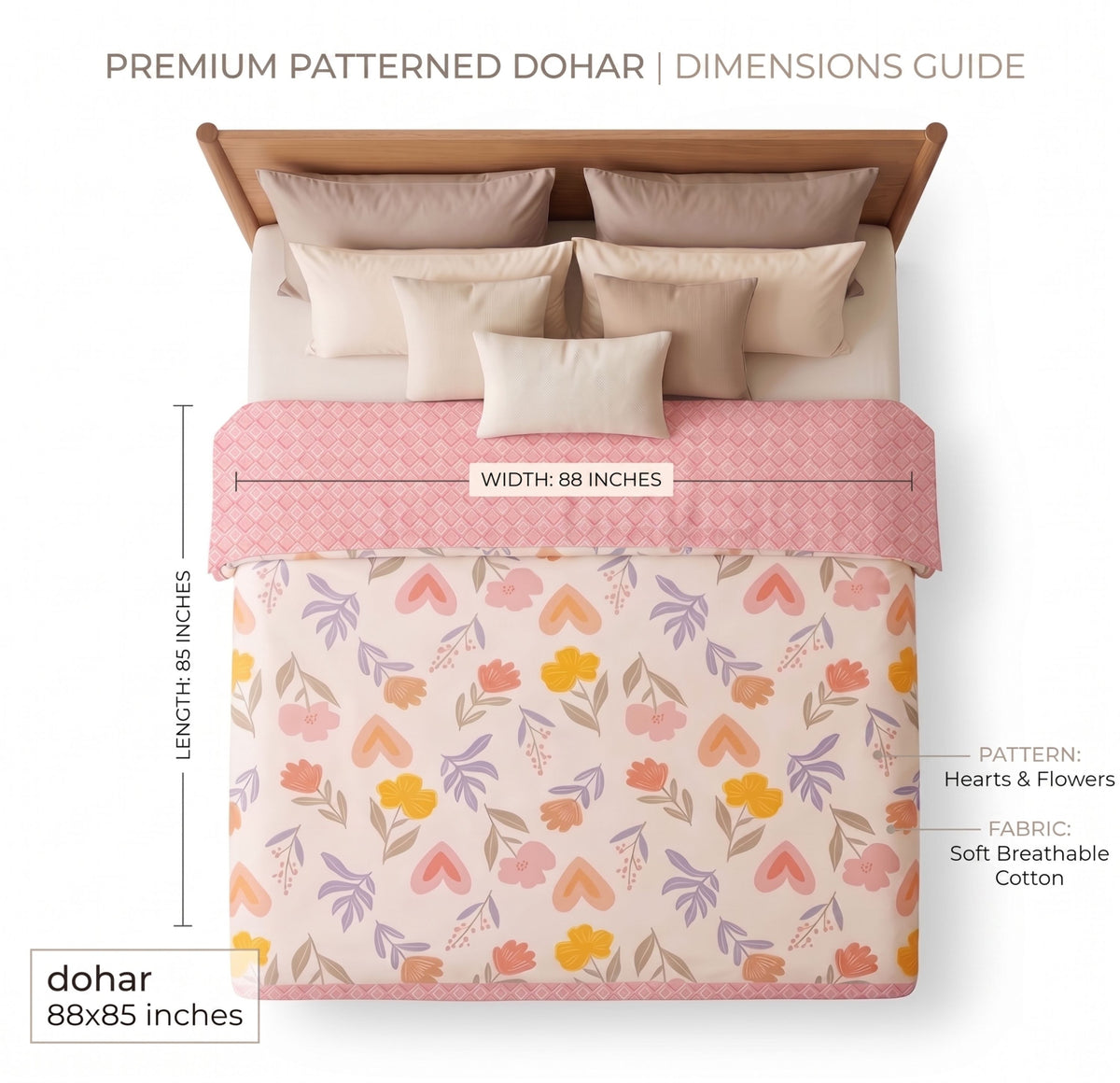 Stella Reversible Dohar Off White Pink