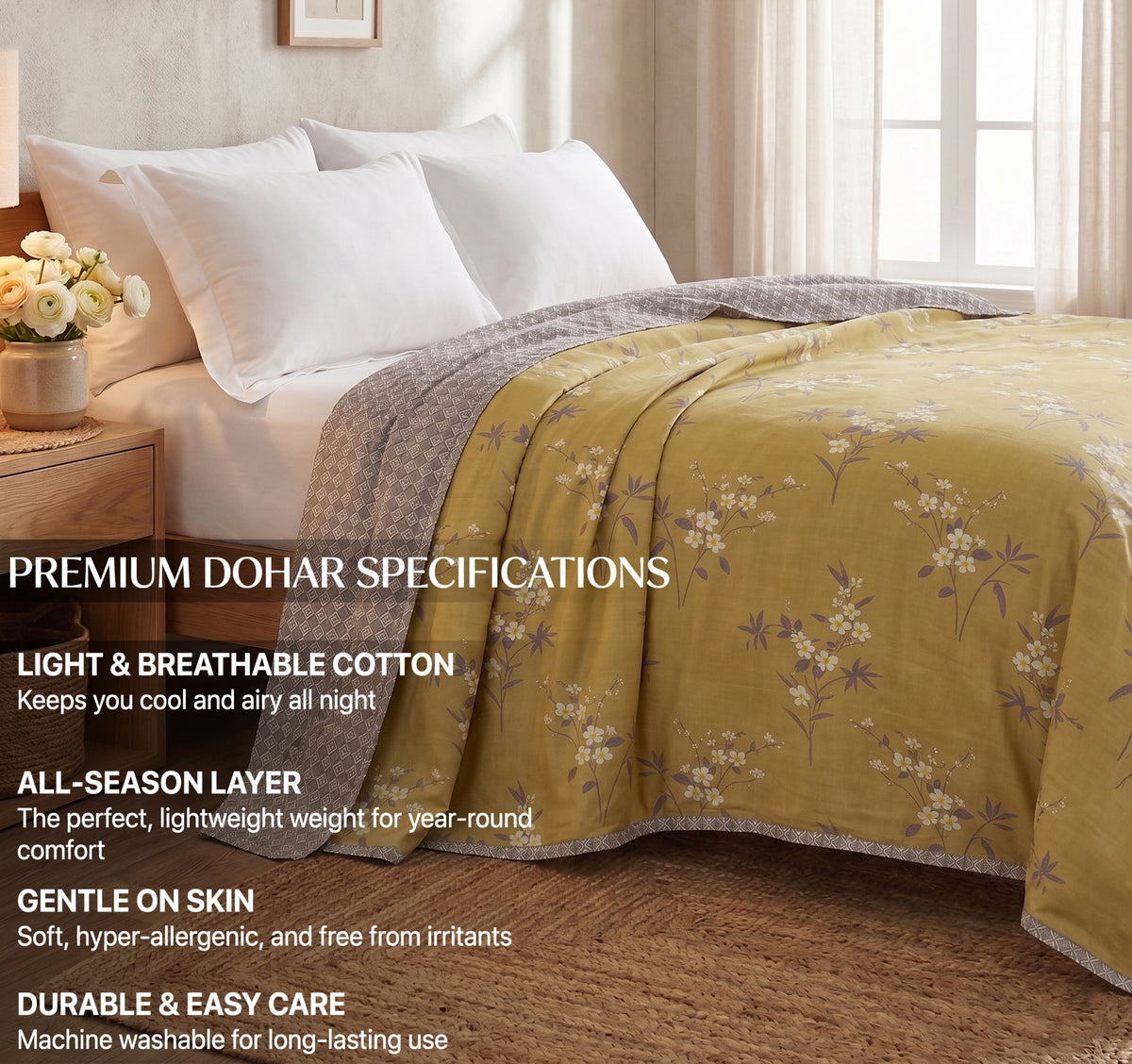 Stella Reversible Dohar Olive Green