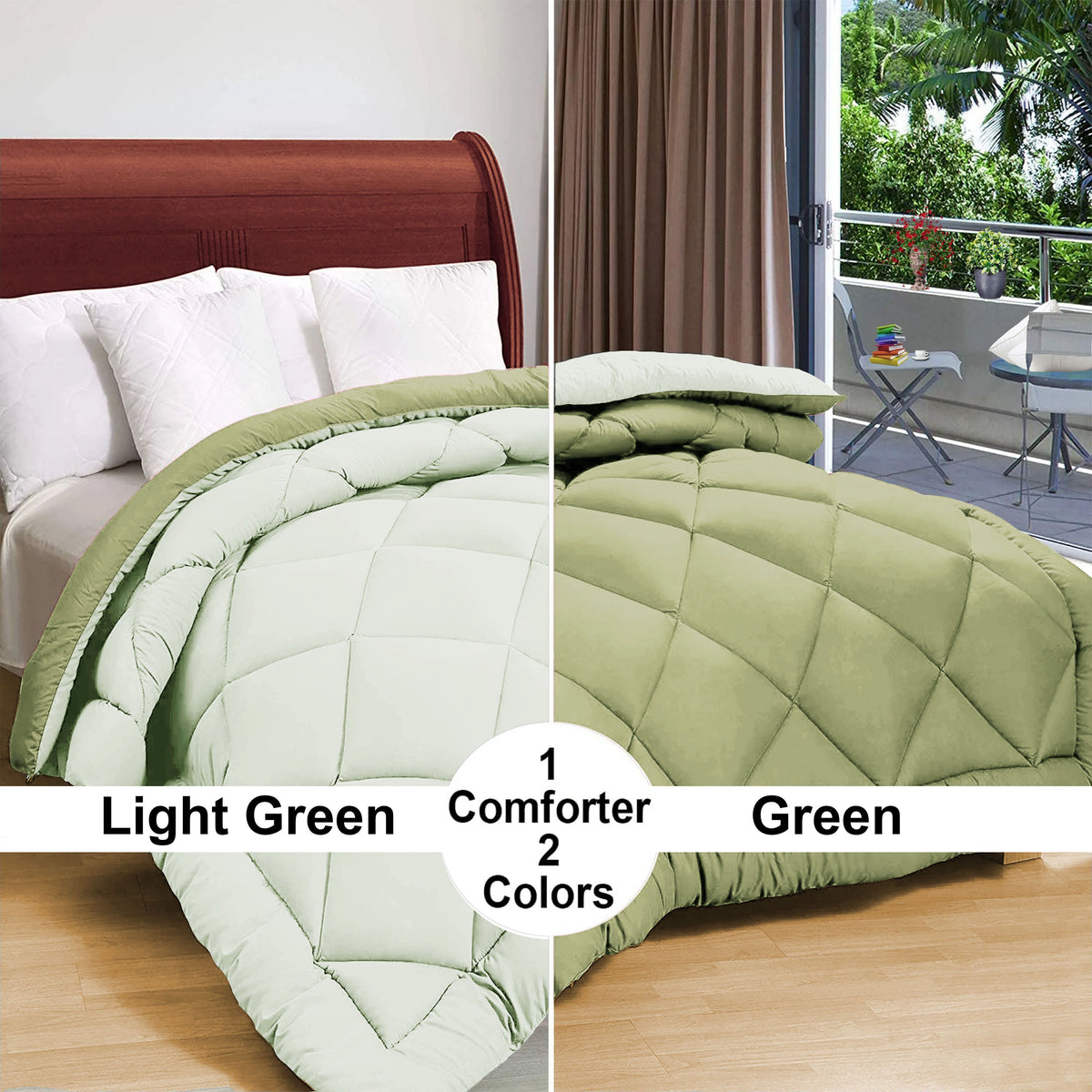 Solid Reversible Comforter Olive Green